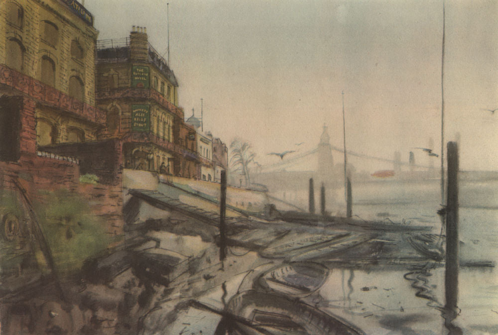 HAMMERSMITH. The Rutland Hotel, by Ruskin Spear. London pubs 1947 old print